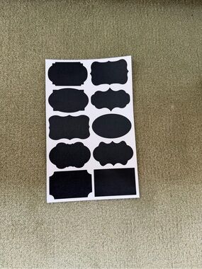 🗽Chalkboard Sticker Labels - Black Decorative Shape Pack